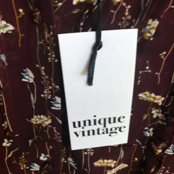 Unique Vintage 40’s Style Floral Audra Blouse, NWT - Picture 7 of 9